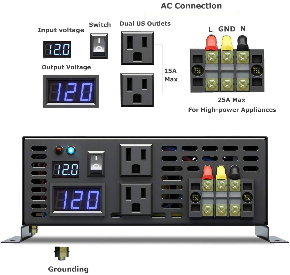 Inverter Gelombang Sinus Murni - Inverter Pure Sine Wave 60Hz 120V 3000W ulasan dan harga