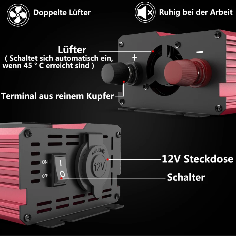 Inverter 12V ke 220V, daya pun - Power Inverter 12V 220V 4000W Continuous ulasan dan harga